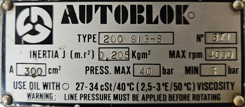 Cilindro Idraulico Rotante AUTOBLOK 200 SIG-S SPV Usato e Testato – Ricambio Industriale di Alta Qualità - immagine 2